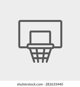Basketball hoop icon thin line for web and mobile, modern minimalistic flat design. Vector dark grey icon on light grey background.