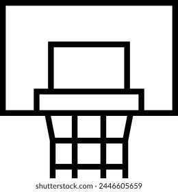 basketball hoop icon. Thin linear style design isolated on white background