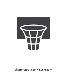 Basketball hoop icon vector, filled flat sign, solid pictogram isolated on white. Symbol, logo illustration. Pixel perfect