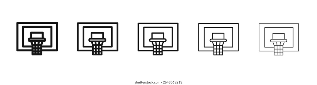 ícone de basquete Hoop vetor conjunto sinal de ilustração