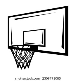 Basketball hoop illustration. Sport club item or symbol.