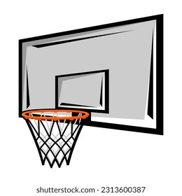 Basketball hoop illustration. Sport club item or symbol.