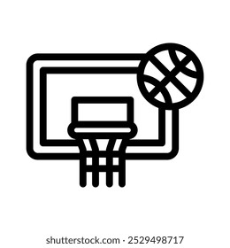 ícone de linha basquete hoop ilustração gráfico vetorial. Elemento simples ilustração vetor gráfico, adequado para aplicativo, sites e apresentações isolados no fundo branco