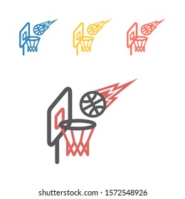 Basketball hoop line icon. Vector signs for web graphics.