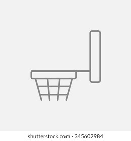 Basketball hoop line icon for web, mobile and infographics. Vector dark grey icon isolated on light grey background.