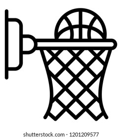 Basketball hoop net with basketball 