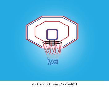 Basketball Hoop, Net and Backboard. vector illustration