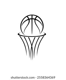 basketball hoop and net logo vector