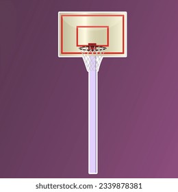 Basketball hoop and net vector. Equipment for basket ball court. Play sport game.