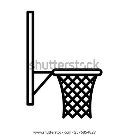 Basketball hoop and net vector icon. Editable stroke.