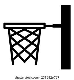 Basketball hoop and net vector silhouette isolated on white background. Equipment for basket ball court. Play sport game. Ball and basketball hoop icon set isolated on white background.