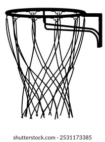 Arco de basquete e silhueta vetor líquido isolado no fundo branco. Equipamento para quadra de bolas de cesta. Jogue esporte.