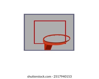 Basketball hoop on white background.