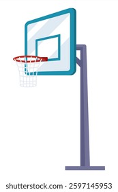 Basketball hoop outdoors. Active sport. Illustration. Sword game.