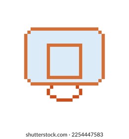 Basketball hoop pixel art icon.