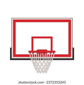 basketball hoop rectangular backboard isolated on white background