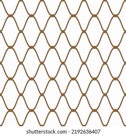 Abstract grid line Rope mesh seamless background. vector