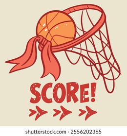 Basketball Hoop Score Graphic Vector