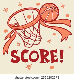 Basketball Hoop Score Graphic Vector