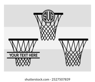 Basketball Hoop, Basketball Hoop Silhouette, Basketball Hoop With Ball Silhouette,