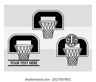 Basketball Hoop, Basketball Hoop Silhouette, Basketball Hoop With Ball Silhouette,