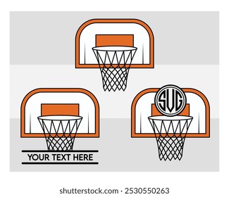 Basketball Hoop, Basketball Hoop Silhouette, Basketball Hoop With Ball Silhouette, clipart, vector,