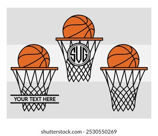 Basketball Hoop, Basketball Hoop Silhouette, Basketball Hoop With Ball Silhouette, clipart, vector,