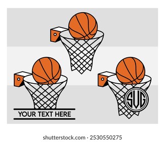 Basketball Hoop, Basketball Hoop Silhouette, Basketball Hoop With Ball Silhouette, clipart, vector,