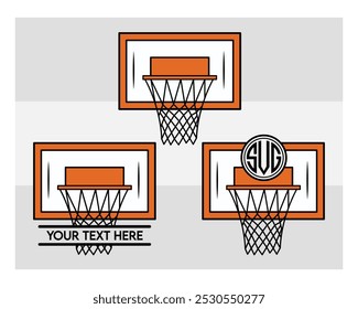 Basketball Hoop, Basketball Hoop Silhouette, Basketball Hoop With Ball Silhouette, clipart, vector,