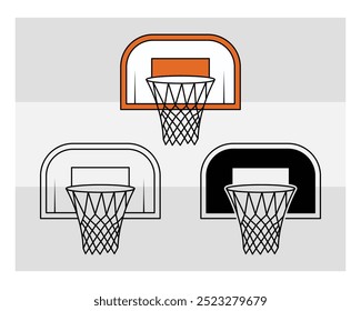 Basketball Hoop, Basketball Hoop Silhouette, Basketball Hoop With Ball Silhouette, Basketball Hoop Vector, eps,