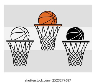 Basketball Hoop, Basketball Hoop Silhouette, Basketball Hoop With Ball Silhouette, Basketball Hoop Vector, eps,