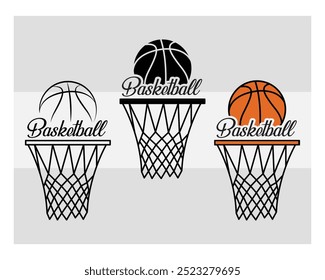 Basketball Hoop, Basketball Hoop Silhouette, Basketball Hoop With Ball Silhouette, Basketball Hoop Vector, eps,