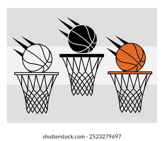 Basketball Hoop, Basketball Hoop Silhouette, Basketball Hoop With Ball Silhouette, Basketball Hoop Vector, eps,