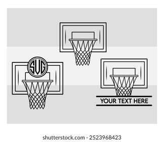 Basketball Hoop, Basketball Hoop Silhouette, Basketball Hoop With Ball Silhouette, Basketball Hoop Vector, eps,