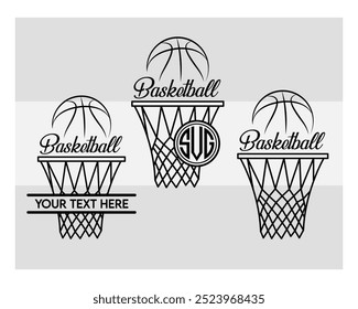 Basketball Hoop, Basketball Hoop Silhouette, Basketball Hoop With Ball Silhouette, Basketball Hoop Vector, eps,