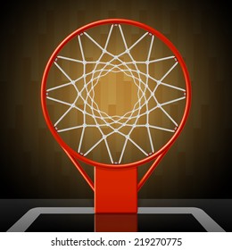 Basketball hoop, top view. Vector illustration.