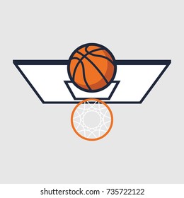 Basketball with hoop. Vector