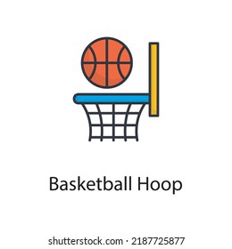 Basketball Hoop vector filled outline Icon Design illustration. Sports And Awards Symbol on White background EPS 10 File