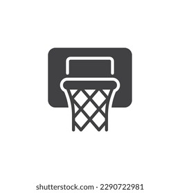 Basketball-Hoop-Vektorsymbol. volles Flachzeichen für mobiles Konzept und Webdesign. Basketball-Basketball-Symbol Symbol, Logo-Abbildung. Vektorgrafik