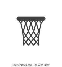 Basketball hoop vector icon. filled flat sign for mobile concept and web design. Basketball Net glyph icon. Symbol, logo illustration. Vector graphics