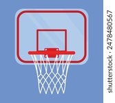 basketball hoop vector icon. Basketball game hoop net illustration. Basketball Hoop goal net.