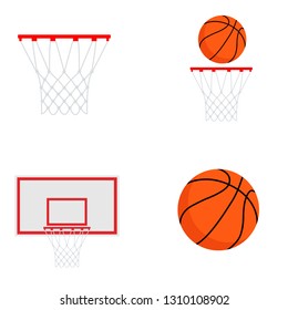 Basketball with hoop. Vector illustration isolated on white background