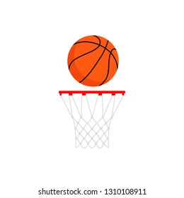 Basketball with hoop. Vector illustration isolated on white background