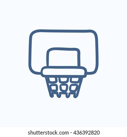Basketball hoop vector sketch icon isolated on background. Hand drawn Basketball hoop icon. Basketball hoop sketch icon for infographic, website or app.