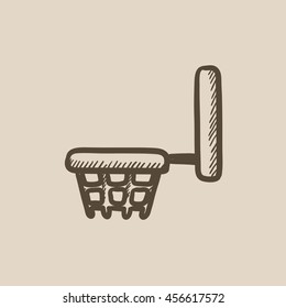 Basketball hoop vector sketch icon isolated on background. Hand drawn Basketball hoop icon. Basketball hoop sketch icon for infographic, website or app.