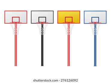 Basketball hoops set. Isolated on white. Vector EPS10 illustration. 