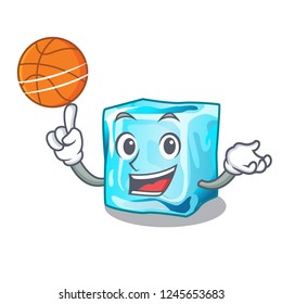 With basketball Ice cubes shape on the cartoon