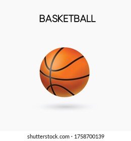 Basketballsymbol. 3D-Basketballvektor.