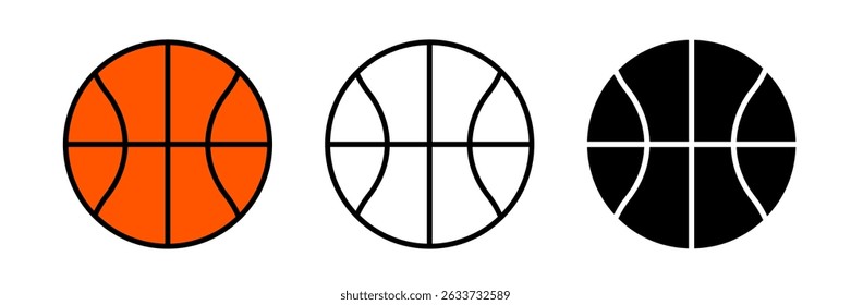 Basketball icon. Basketball ball set