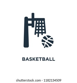 Basketball icon. Black filled vector illustration. Basketball symbol on white background. Can be used in web and mobile.